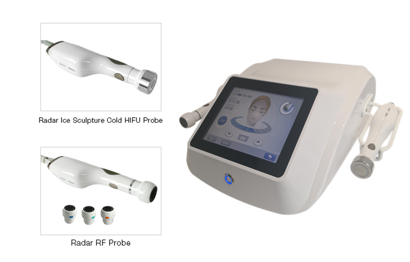 2 in 1 Radar RF probe + Radar ice sculpture cold HIFU probe machine Model: V-max02