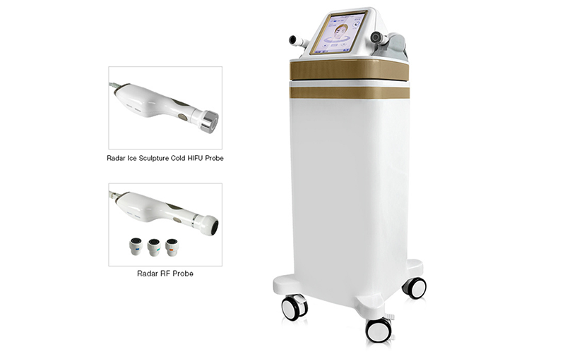 2 in 1 Radar RF probe + Radar ice sculpture cold HIFU probe machine Model: V-max01